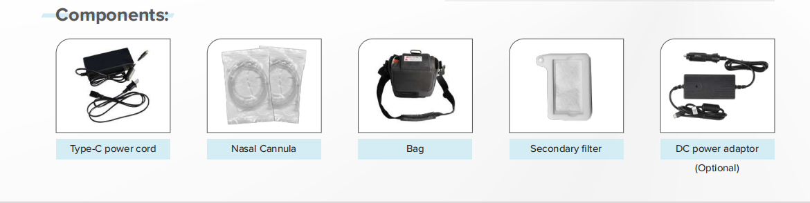 4L Portable Pulse Oxygen Concentrator Build-in Battery