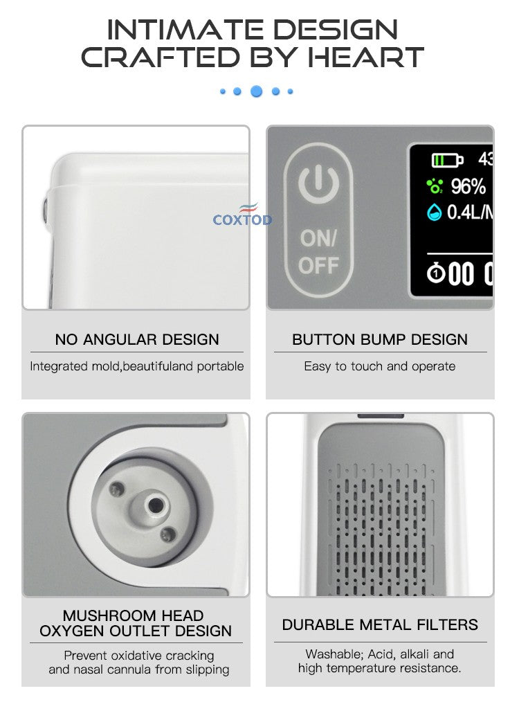 Portable Pulse Oxygen Concentrator Build-in Battery - COXTOD