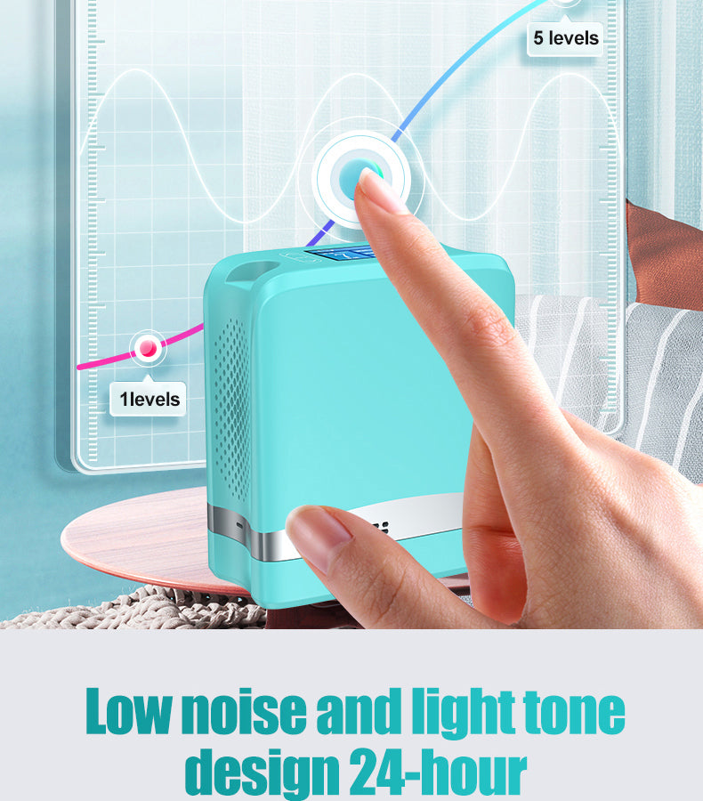 1-7 Gear Portable Oxygen Concentrator with Built-in Battery for Home Car