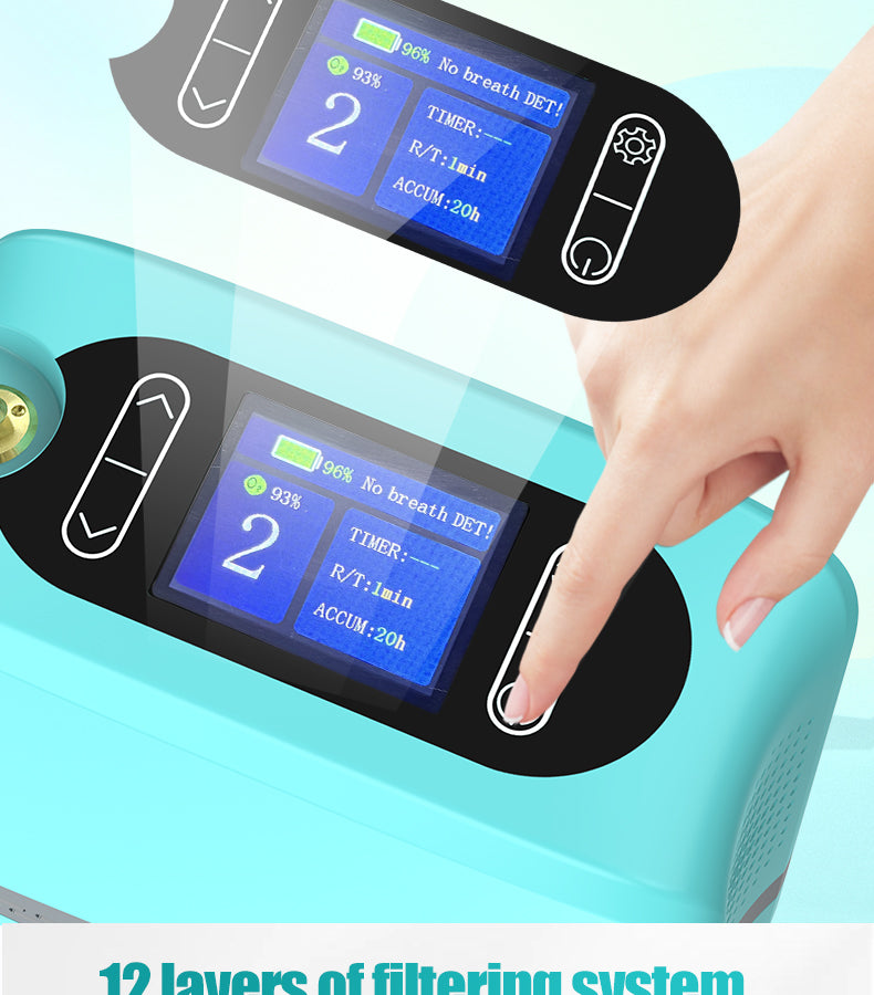 1-7 Gear Portable Oxygen Concentrator with Built-in Battery for Home Car