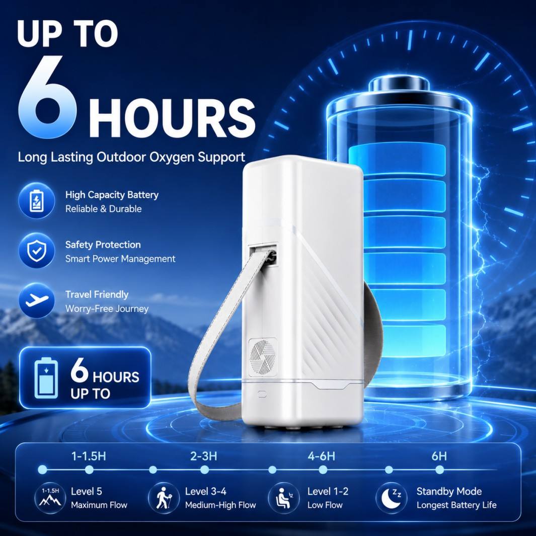Portable Oxygen Concentrator Constant Flow Battery Backup 1009S
